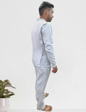 Men's Adaptive Easy Access Fleece Tracksuit Side Zip-Pants and Open-Back Sweatshirt - wearly.live