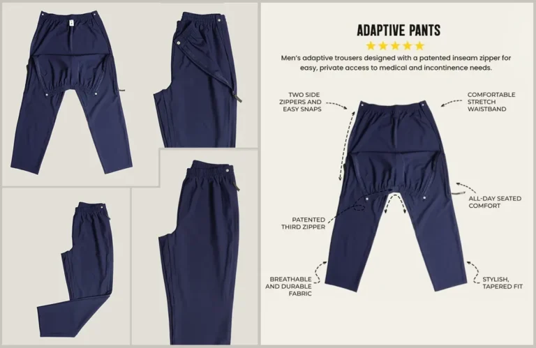 Buy Best Easy Access Men’s Inseam Zip Pants for Comfort, Dignity & Independence